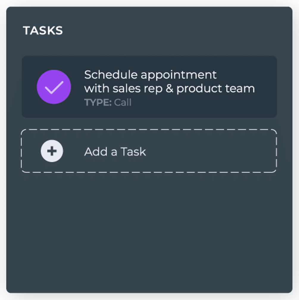 Task box shows recently assigned task 